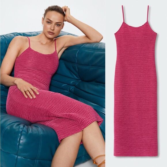 Mango Striped fitted dress - Picture 1 of 8